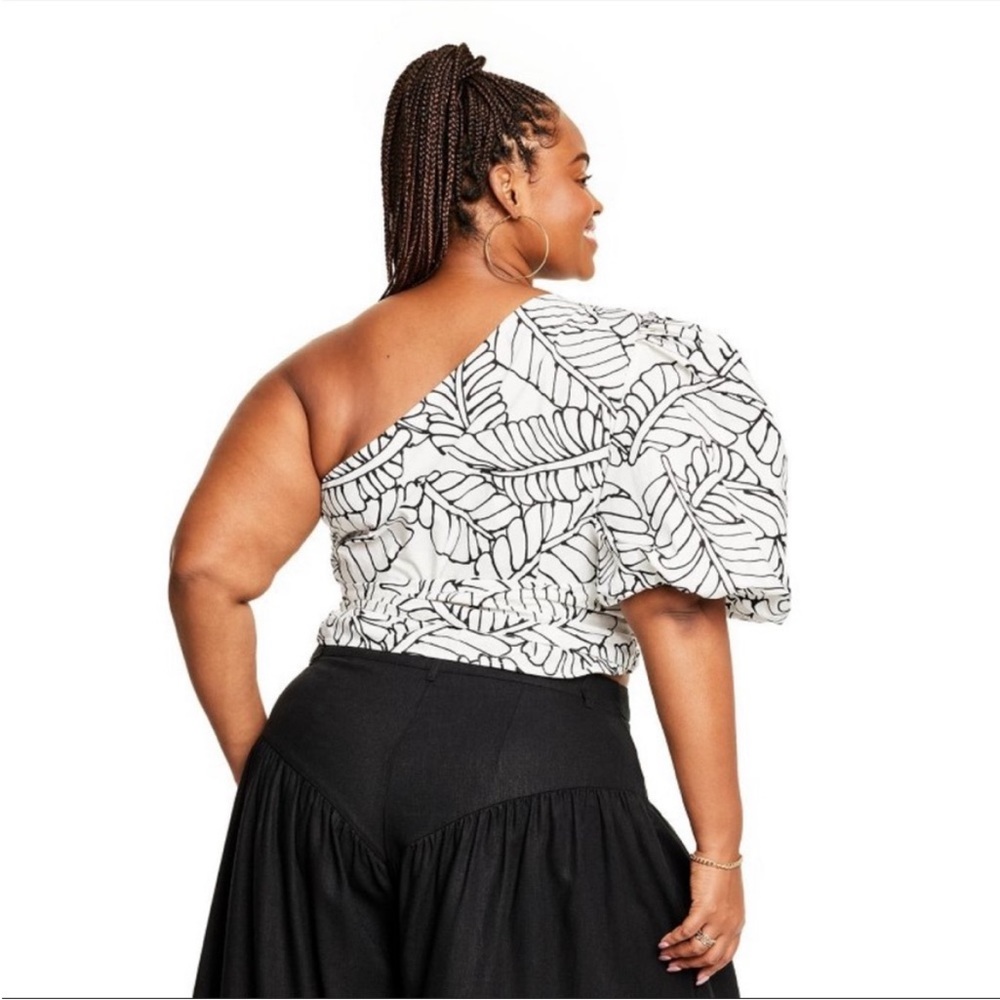 Target x Fe Noelle Top ballon sleeves size 16 leaf print - Picture 7 of 15